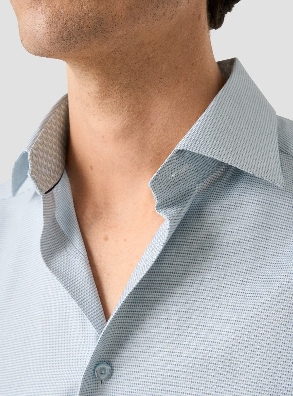 Eton Light Green Semi Solid Dobby Shirt