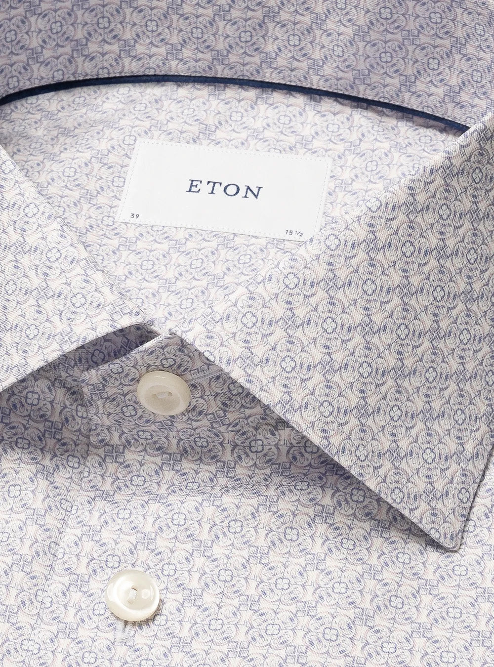 Eton Pink Geometric Signature Twill Shirt