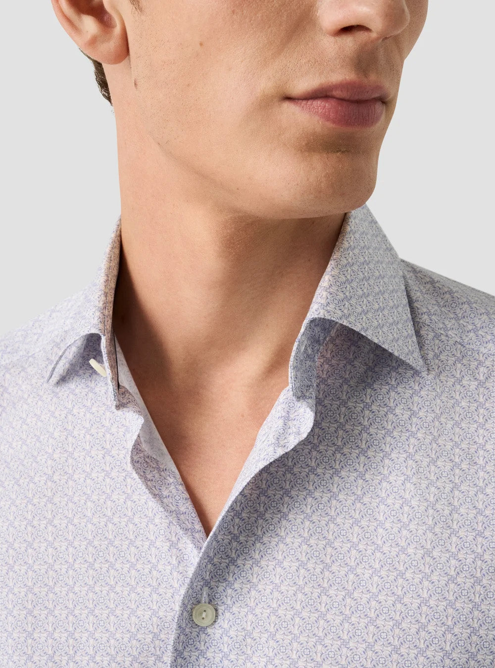Eton Pink Geometric Signature Twill Shirt