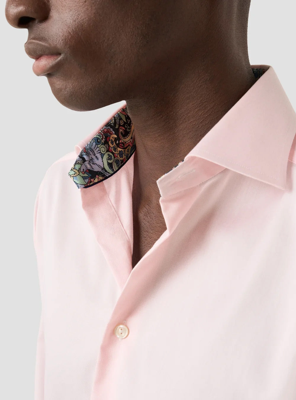 Eton Red Signature Twill Paisley Effect Shirt