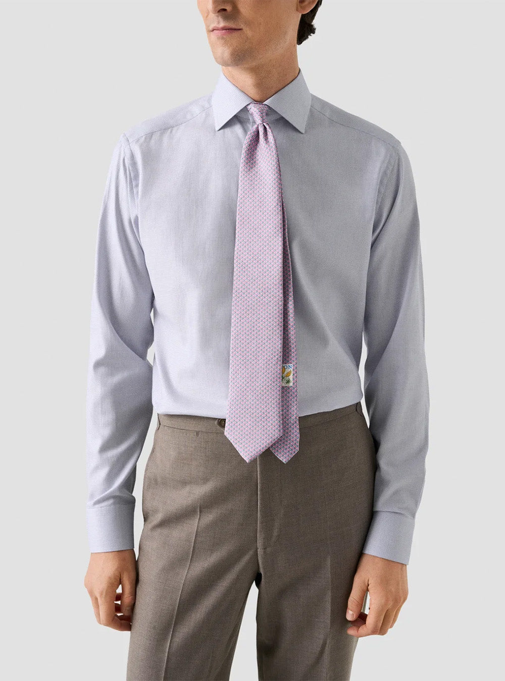 Eton Pink Semi Solid Dobby Shirt