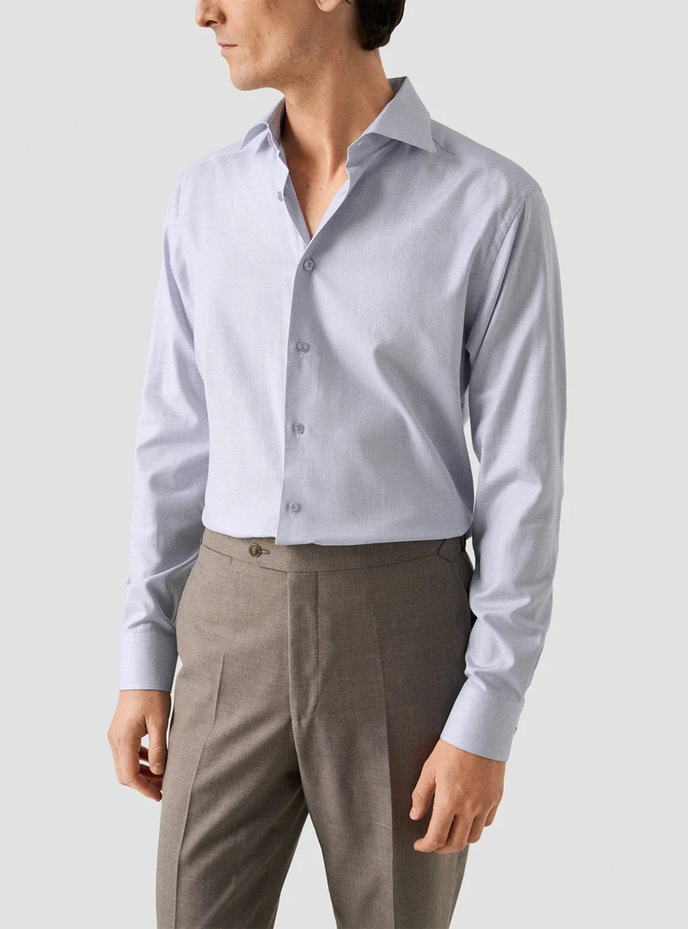 Eton Pink Semi Solid Dobby Shirt