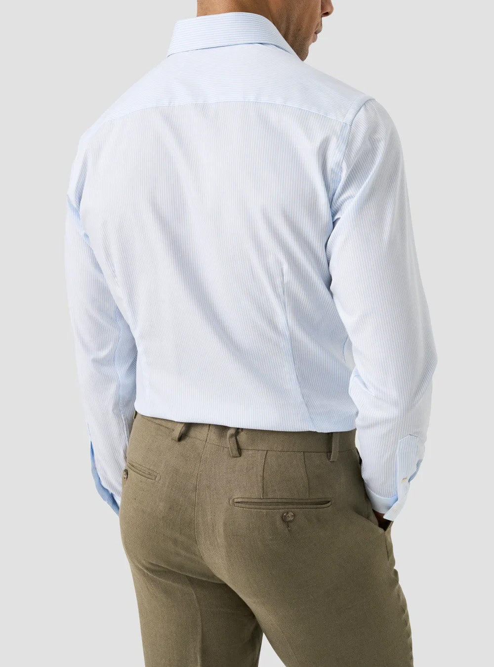 Eton Light Blue Striped Cotton TENCEL™  Lyocell Shirt