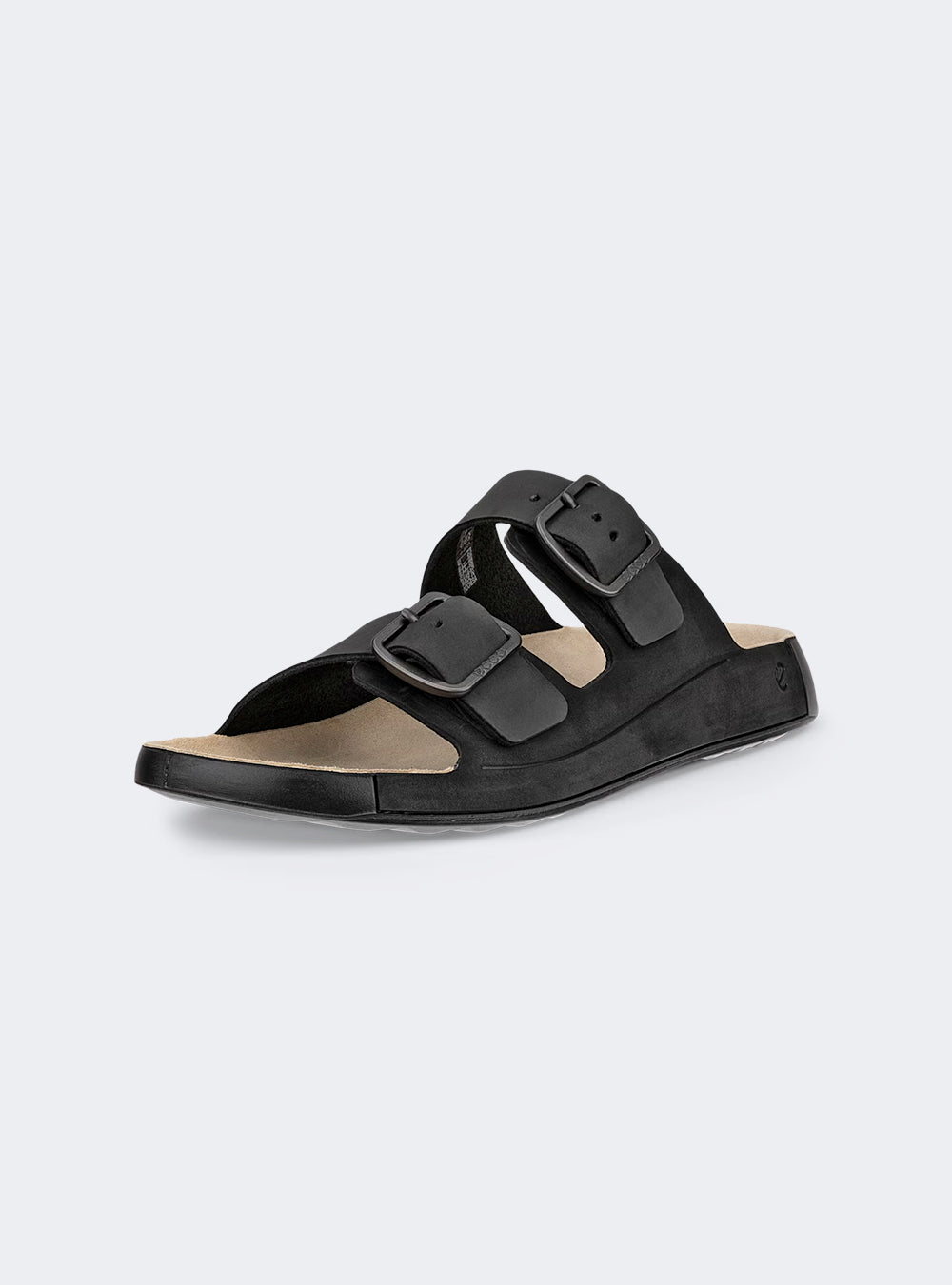 ECCO Cozmo Men's Leather Two Strap Sandal - Black