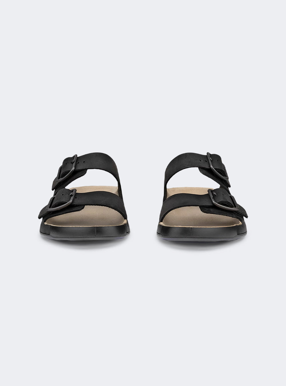 ECCO Cozmo Men's Leather Two Strap Sandal - Black