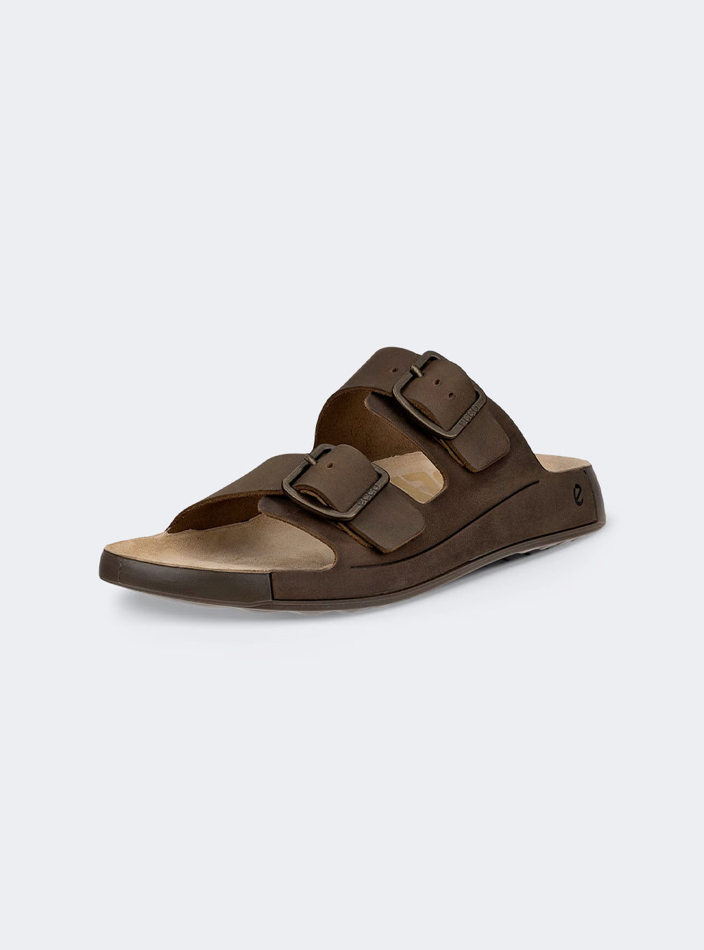ECCO Cozmo Men's Leather Two Strap Sandal - Nutmeg