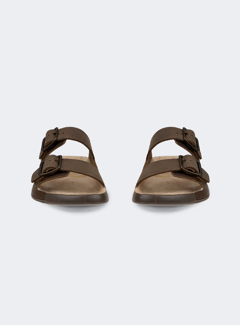 ECCO Cozmo Men's Leather Two Strap Sandal - Nutmeg