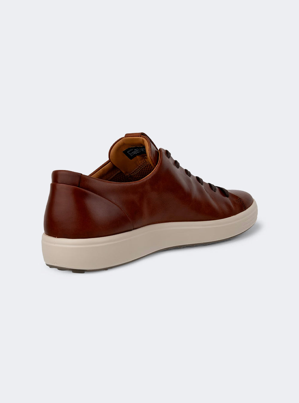 ECCO Soft 7 Men's Leather Lace-Up Shoe - Cognac