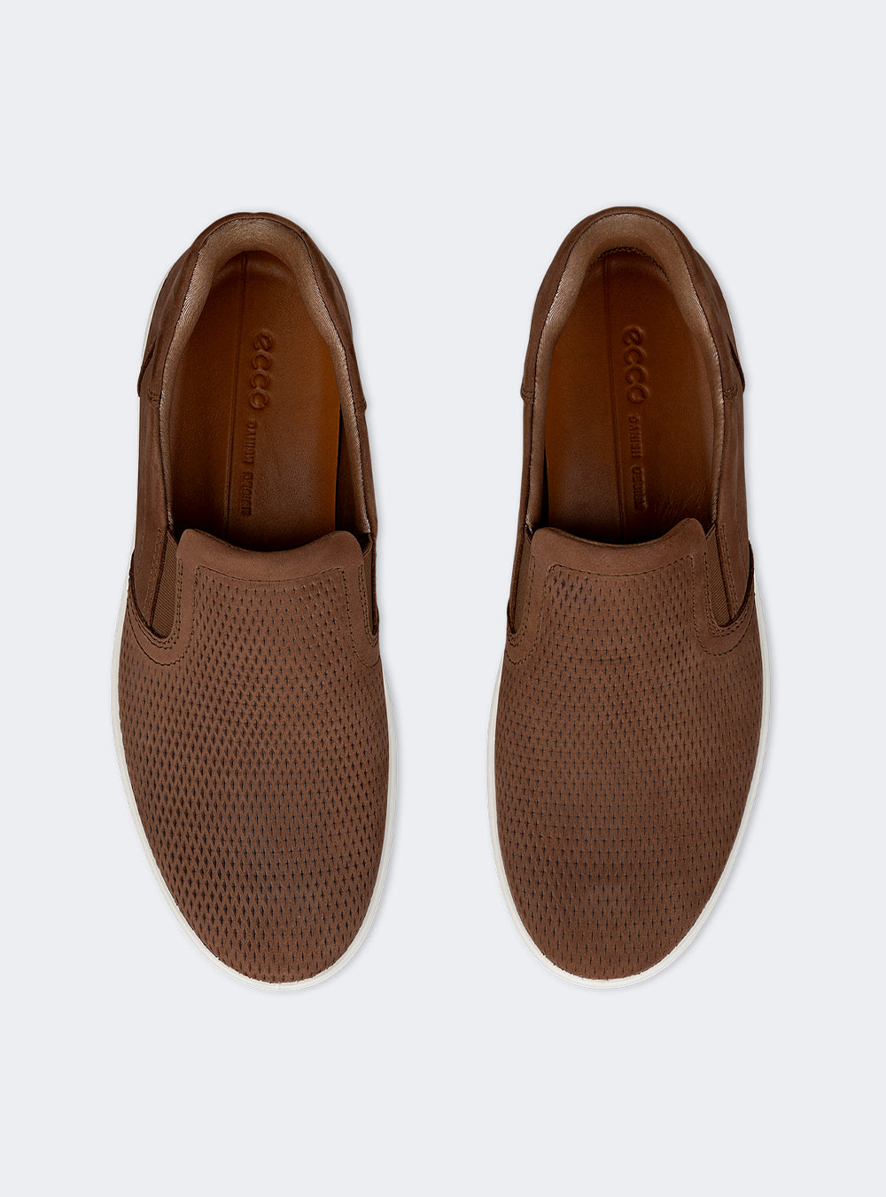 ECCO Soft 7 Men's Nubuck Slip-In Shoe - Cocoa Brown