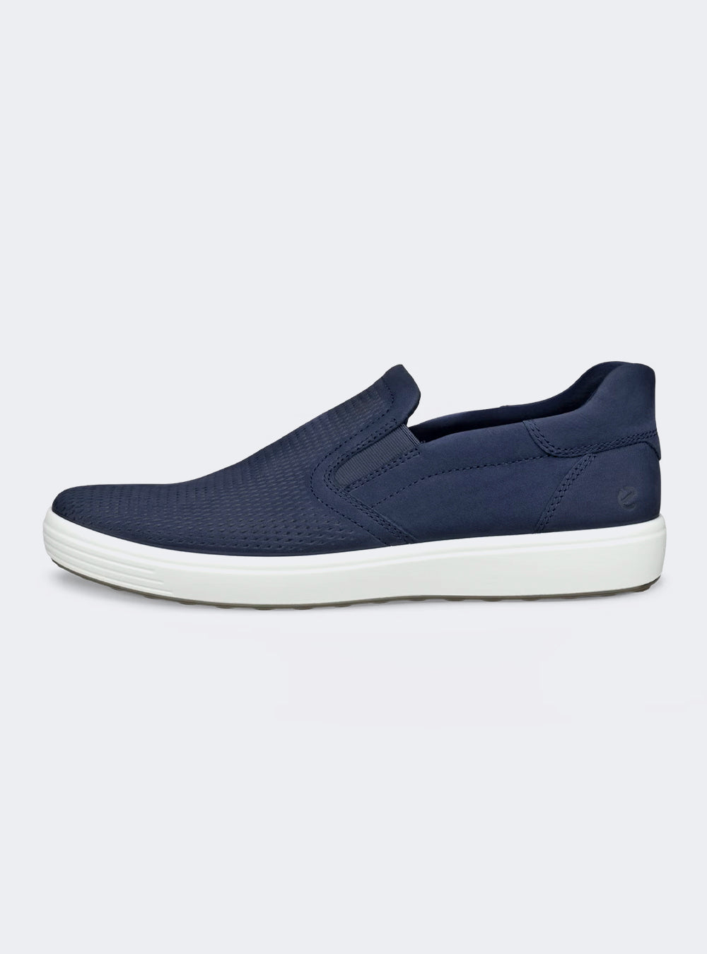 ECCO Soft 7 Men's Nubuck Slip-In Shoe - Marine