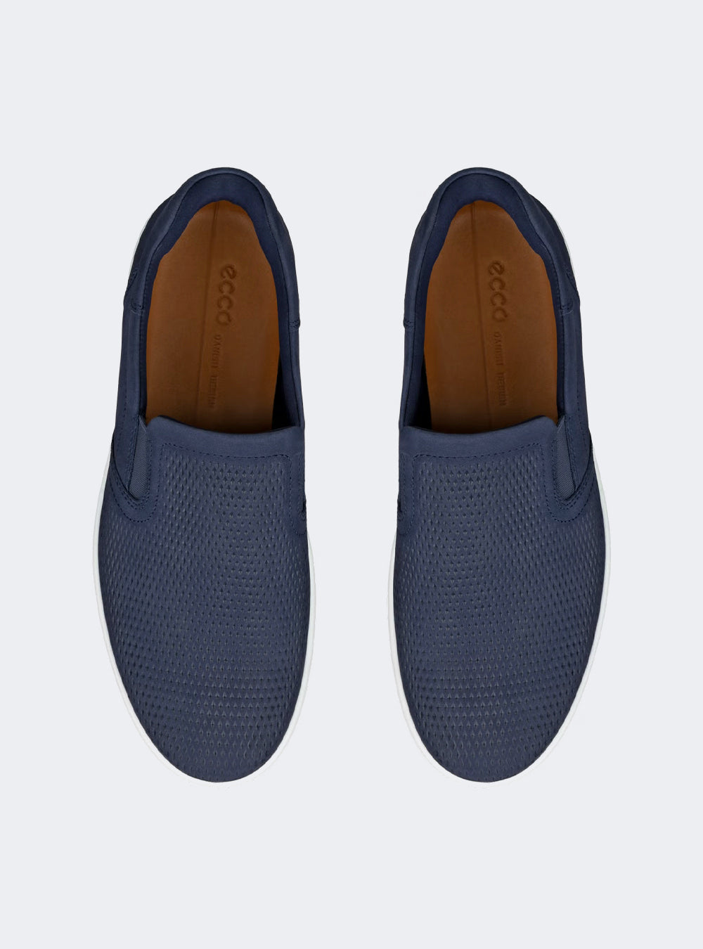 ECCO Soft 7 Men's Nubuck Slip-In Shoe - Marine