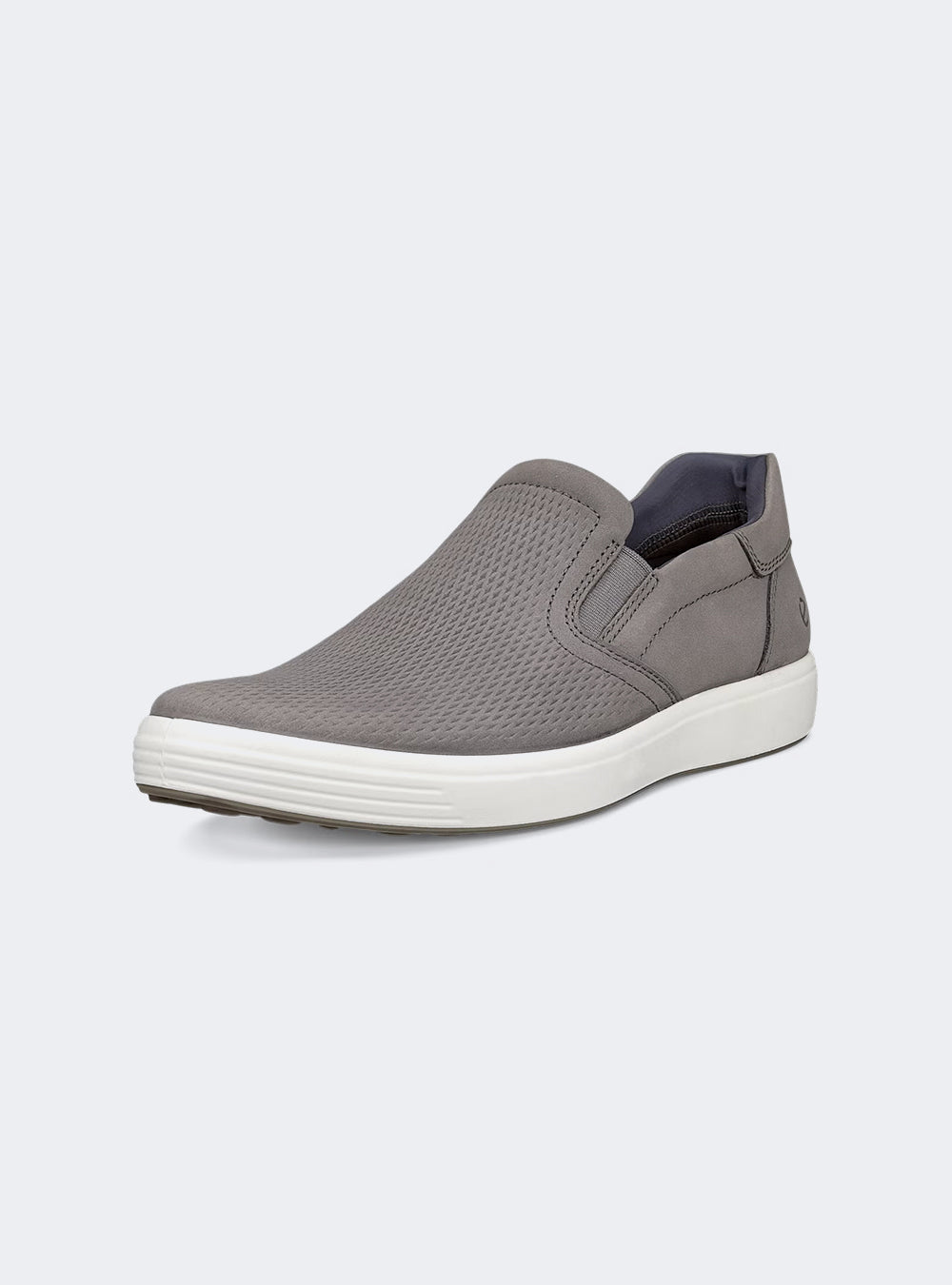 ECCO Soft 7 Men's Nubuck Slip-In Shoe - Steel