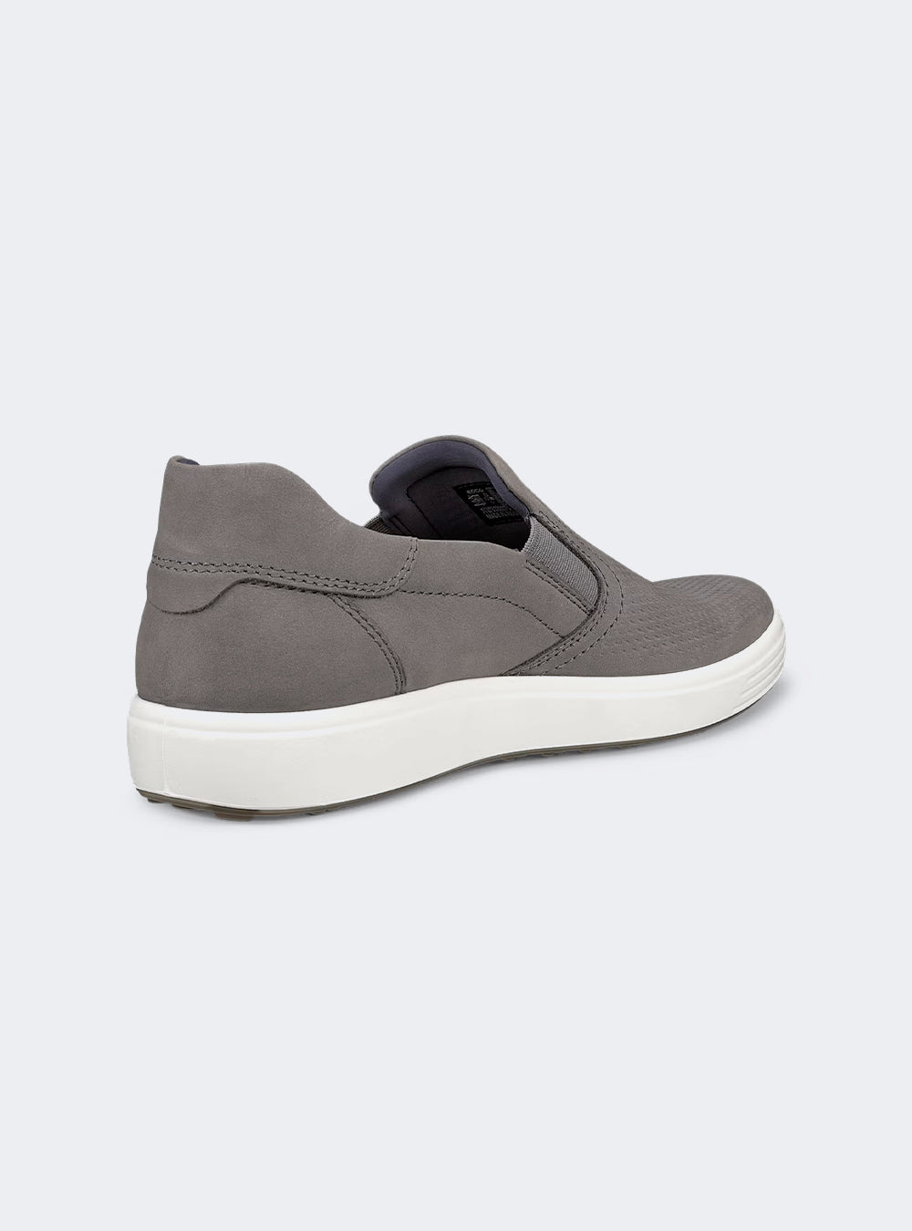 ECCO Soft 7 Men's Nubuck Slip-In Shoe - Steel