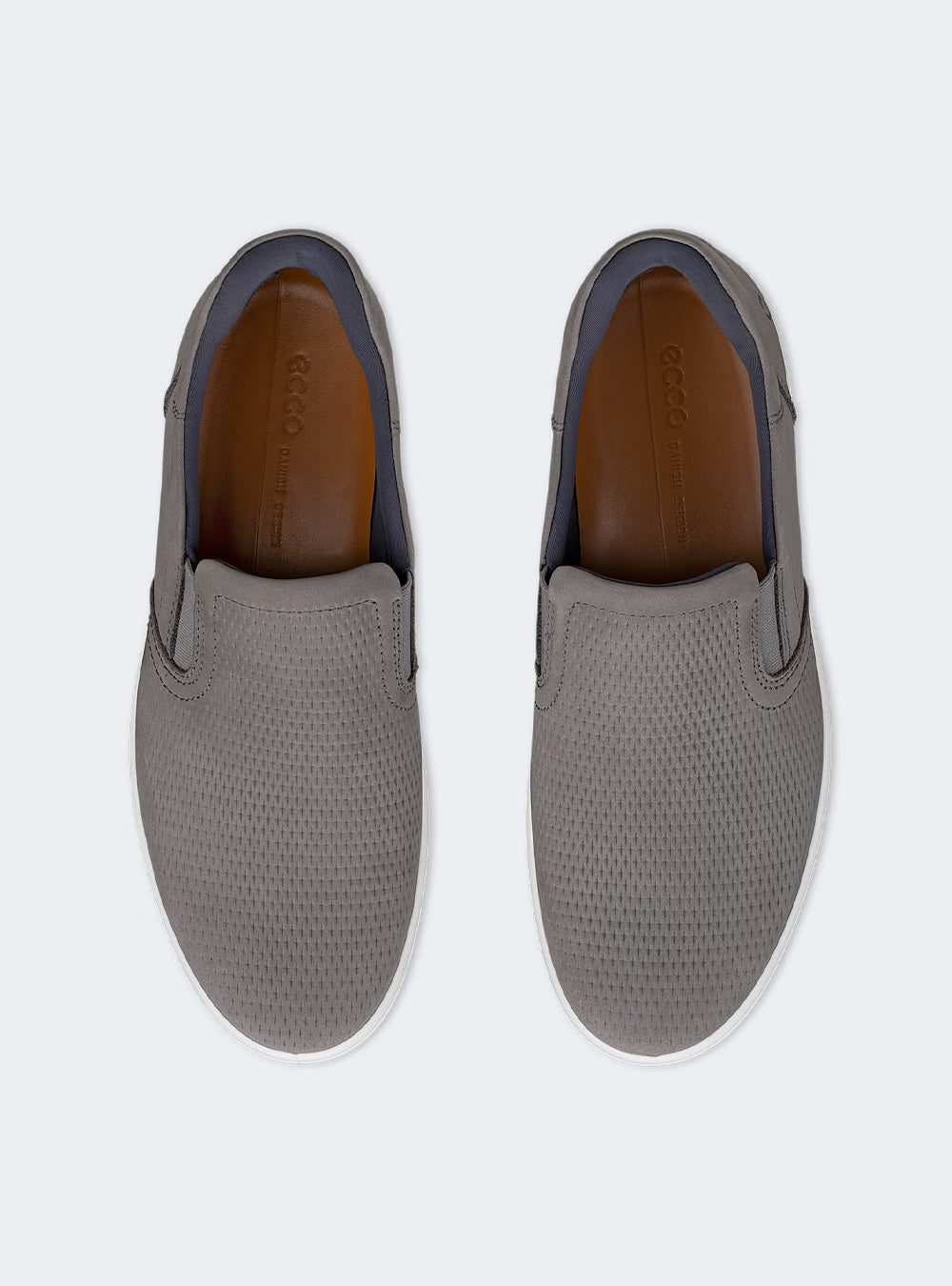 ECCO Soft 7 Men's Nubuck Slip-In Shoe - Steel