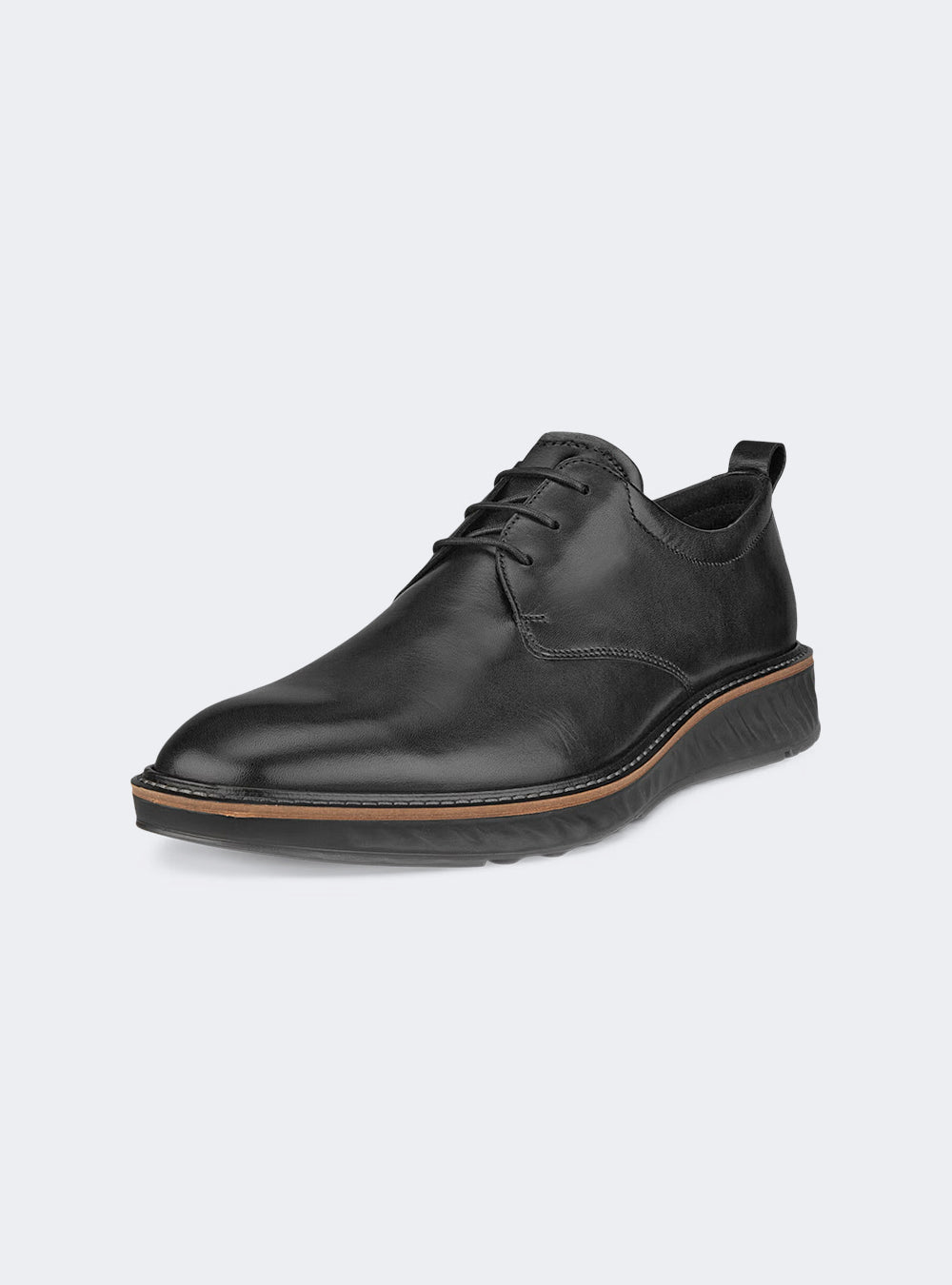 ECCO St.1 Hybrid Men's Leather Derby Plain-Toe Shoe - Black