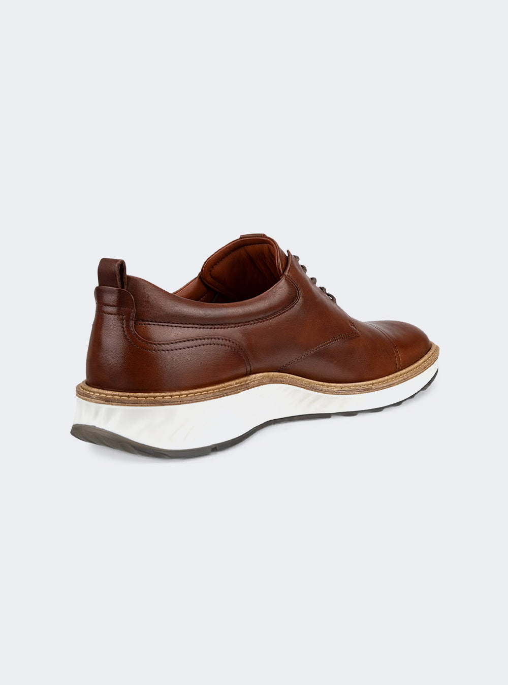 ECCO St.1 Hybrid Men's Leather Toe-Cap Derby Shoe - Cognac