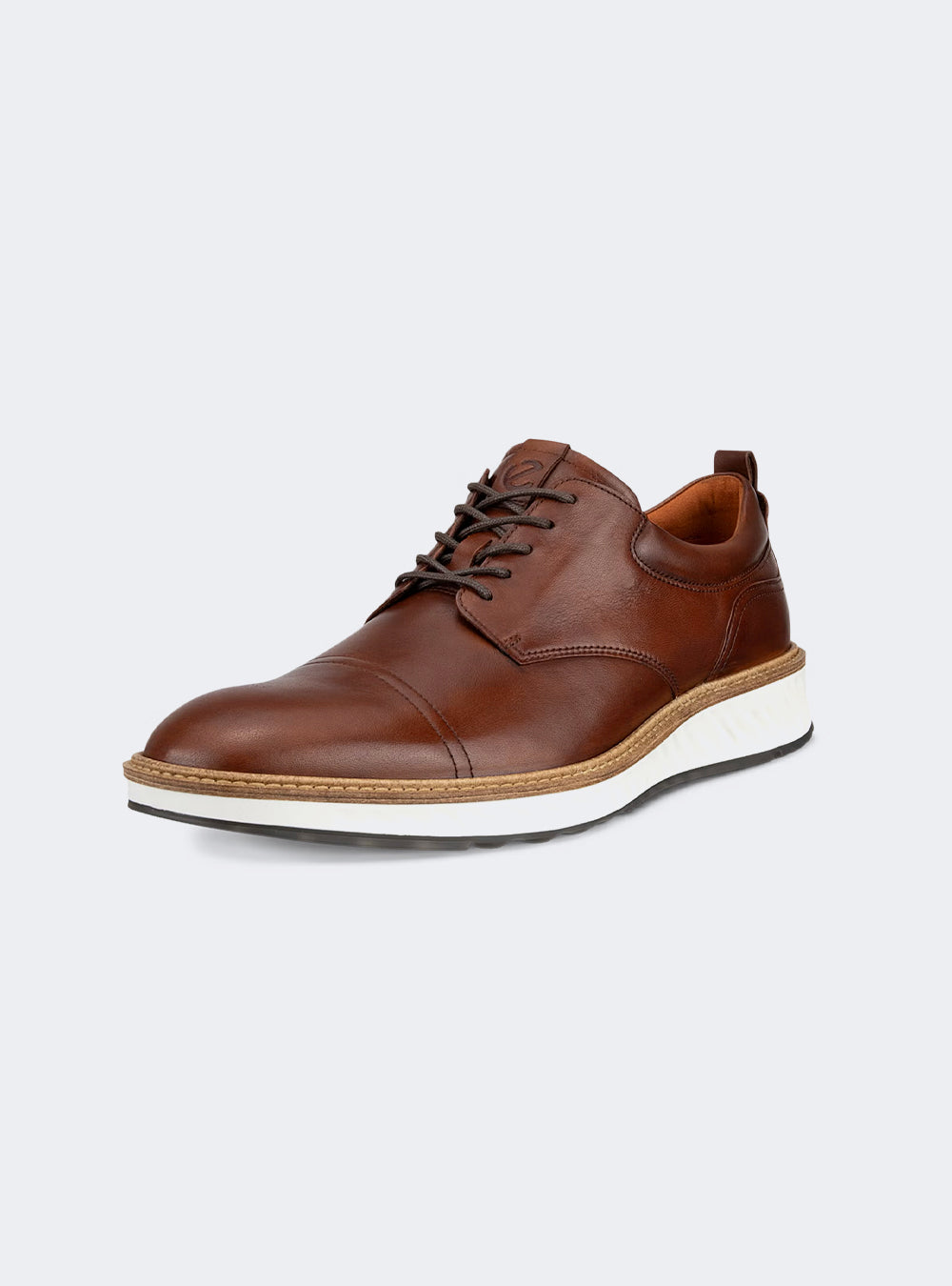 ECCO St.1 Hybrid Men's Leather Toe-Cap Derby Shoe - Cognac