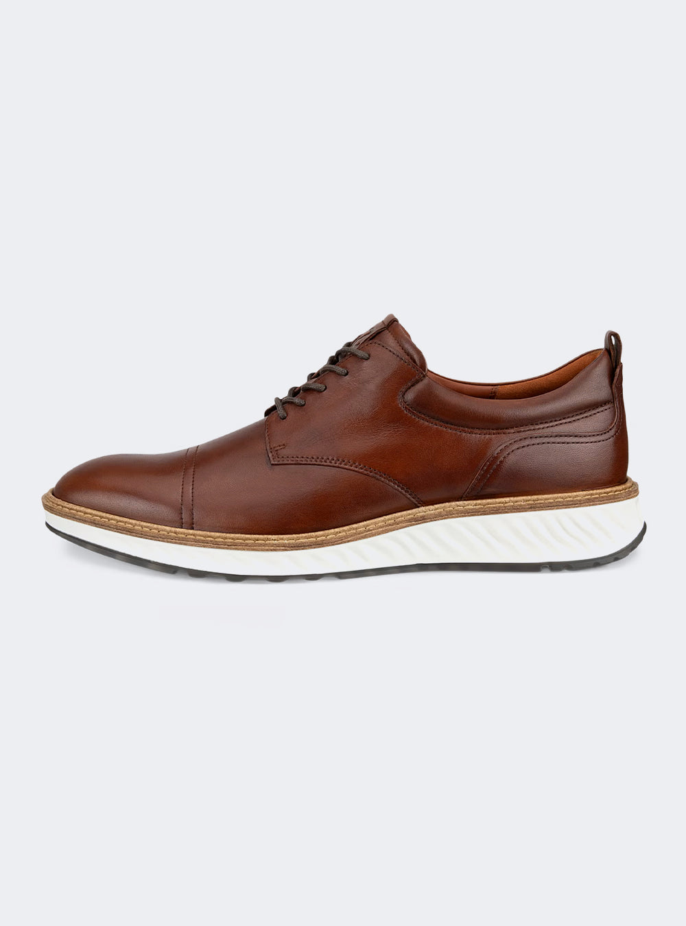 ECCO St.1 Hybrid Men's Leather Toe-Cap Derby Shoe - Cognac