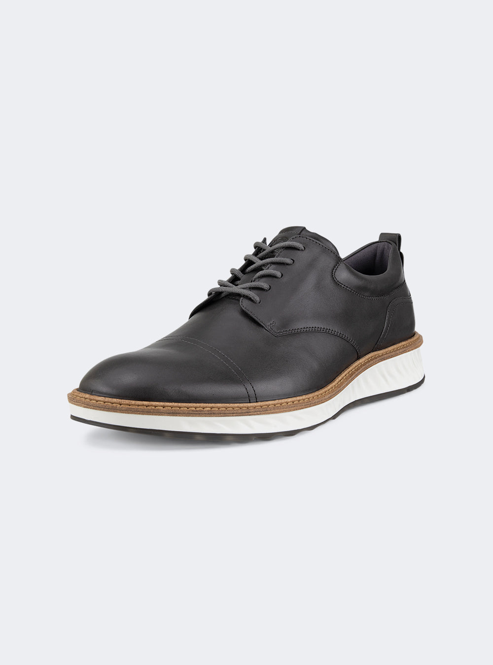 ECCO St.1 Hybrid Men's Leather Toe-Cap Derby Shoe - Titanium