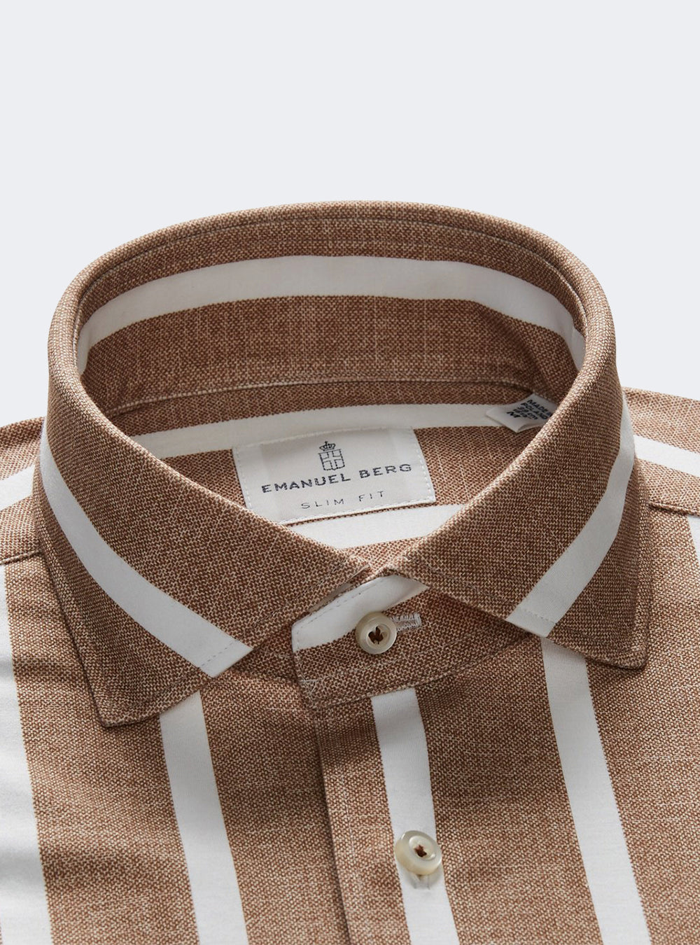 Emanuel Berg Byron, Brown Bold Striped 4Flex Shirt