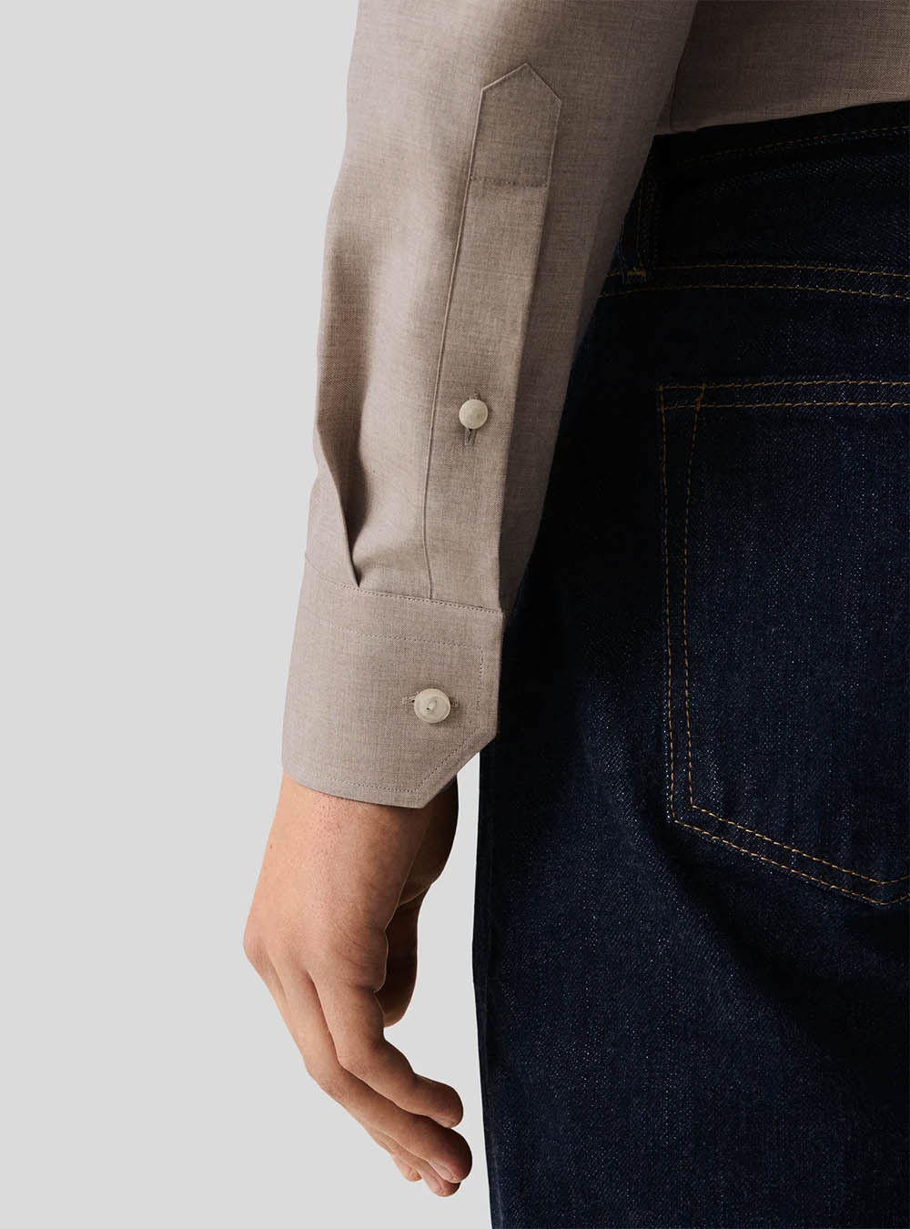 Eton Beige Fine Twill Shirt