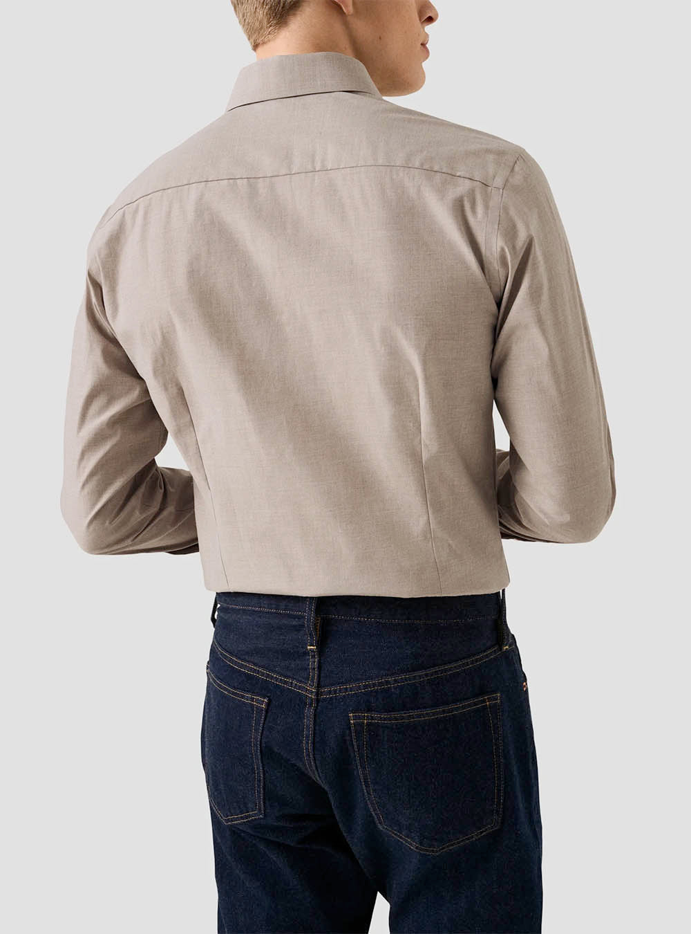 Eton Beige Fine Twill Shirt