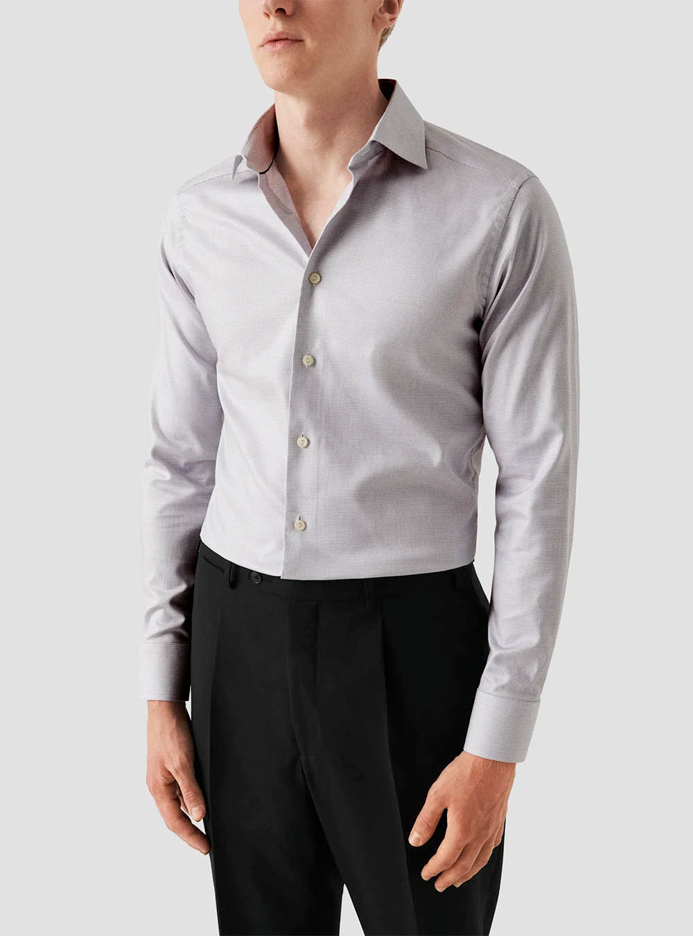 Eton Beige Semi Solid Cotton TENCEL™ Lyocell Shirt