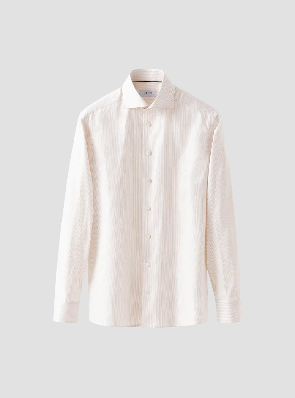 Eton Beige Striped Signature Oxford Shirt