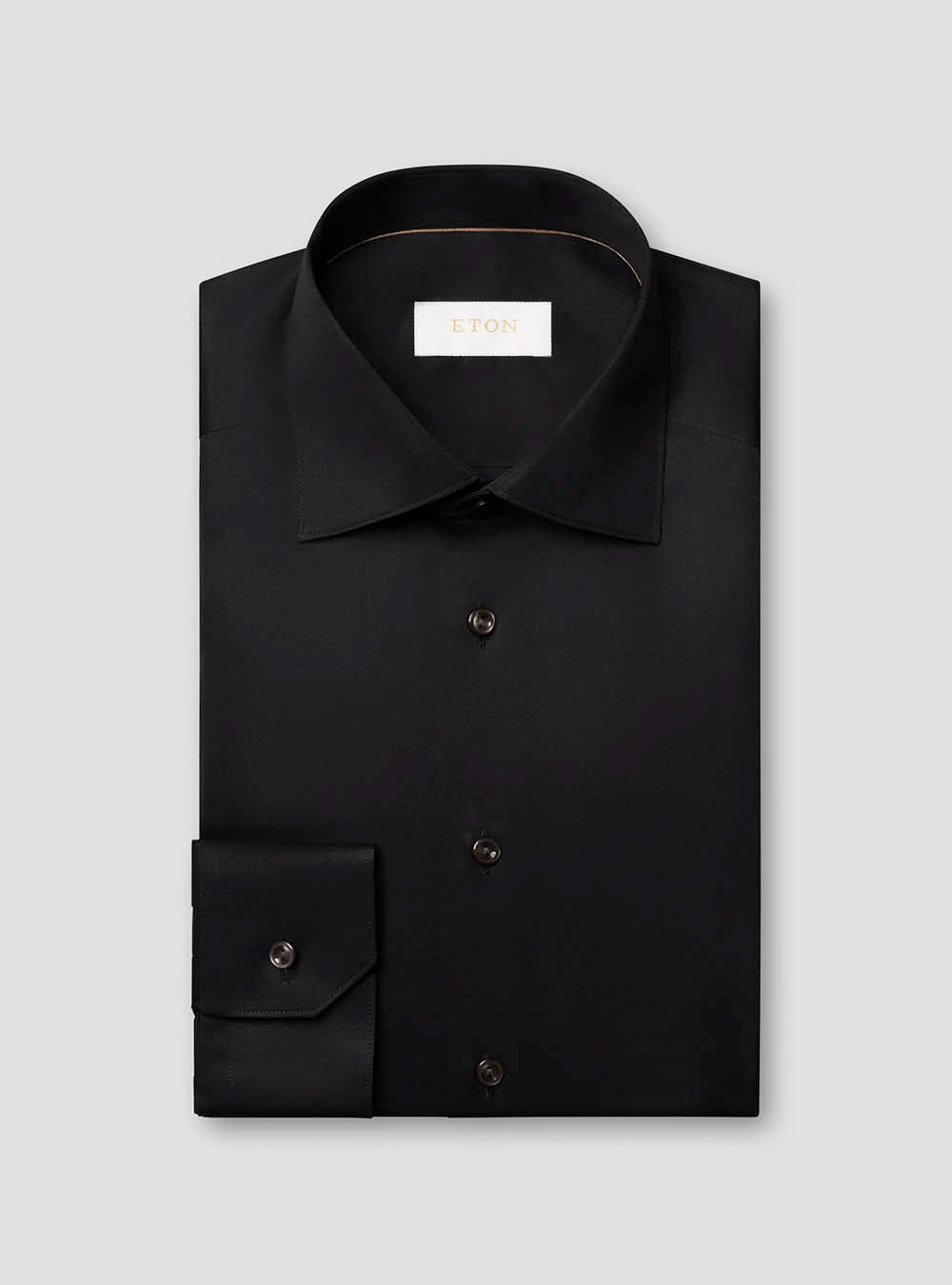 Eton Black Solid Elevated Twill Shirt