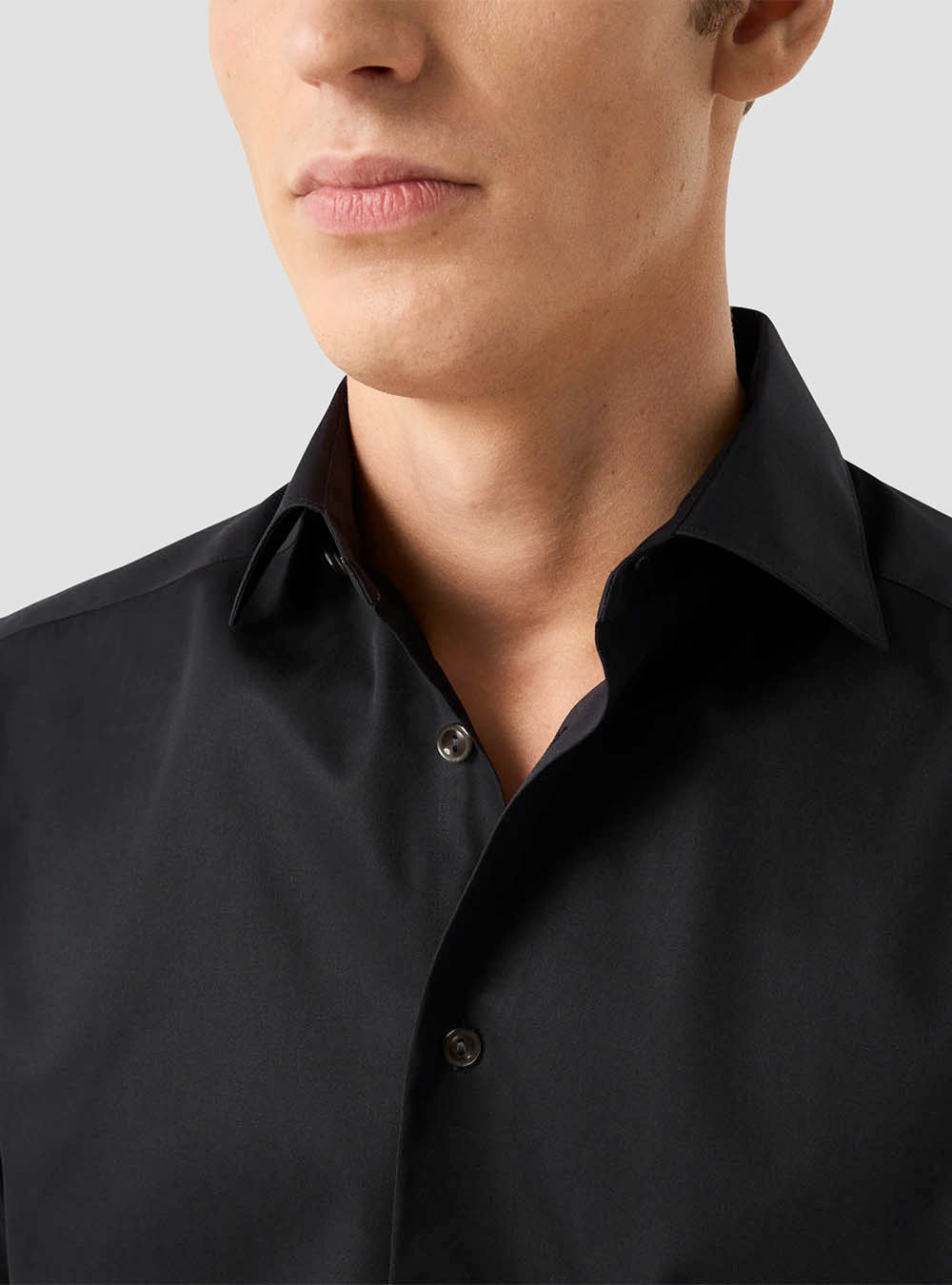 Eton Black Solid Elevated Twill Shirt