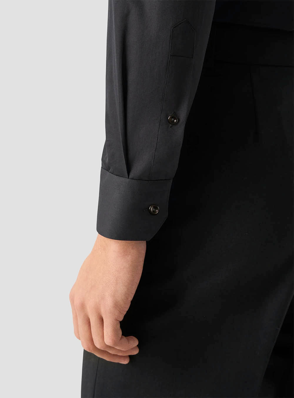 Eton Black Solid Elevated Twill Shirt