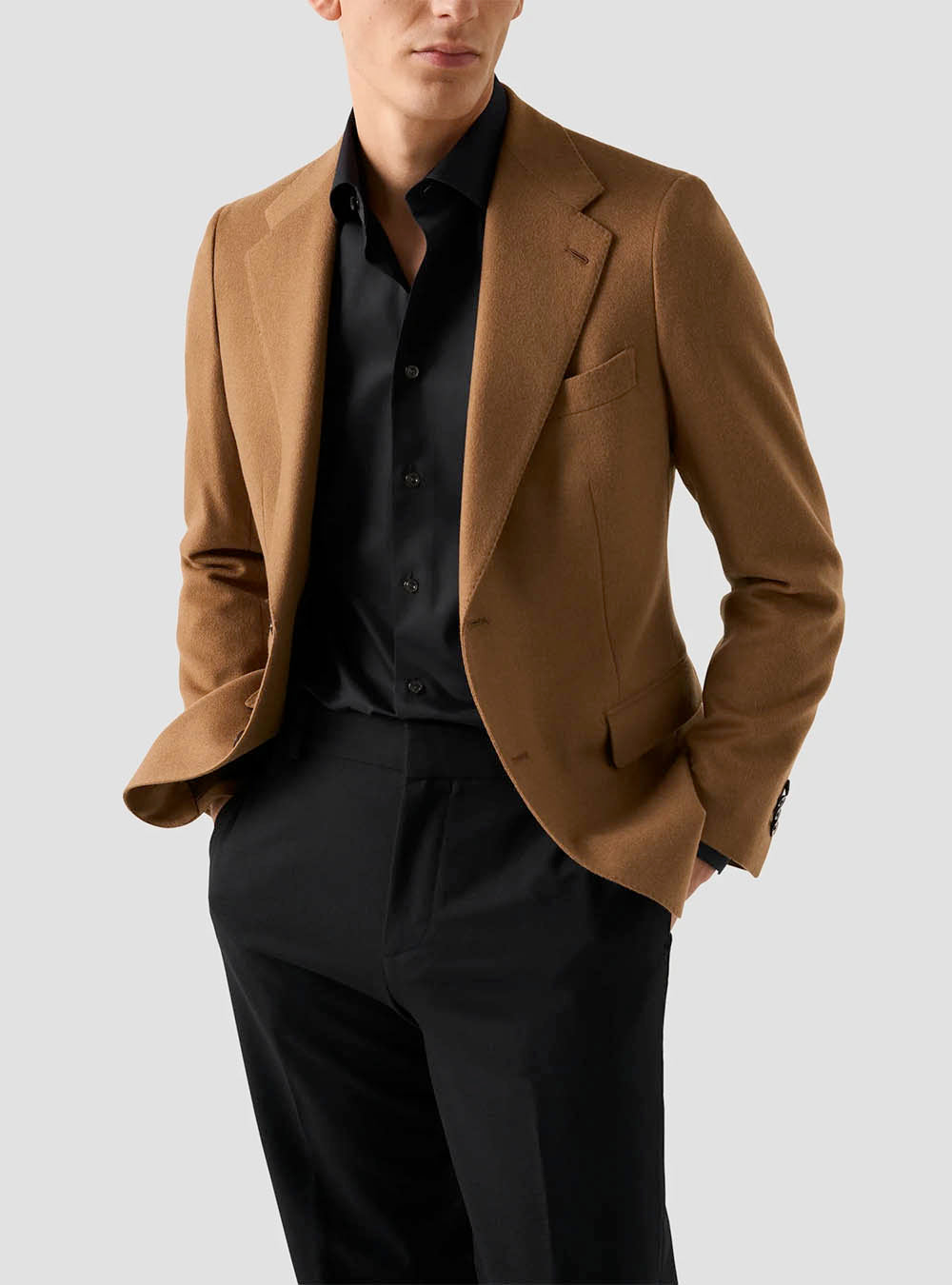 Eton Black Solid Elevated Twill Shirt