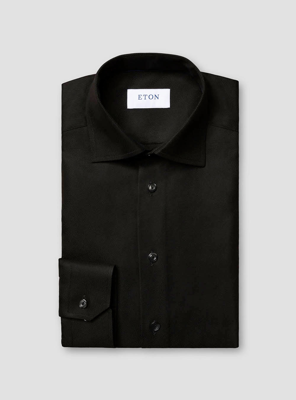 Eton Black Textured Twill Shirt