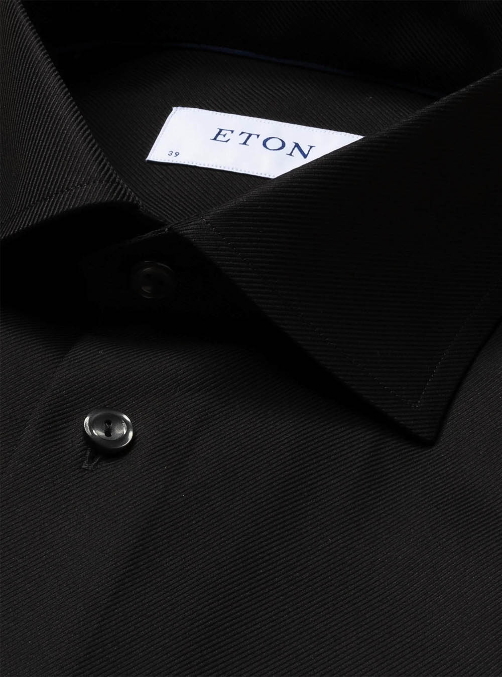 Eton Black Textured Twill Shirt