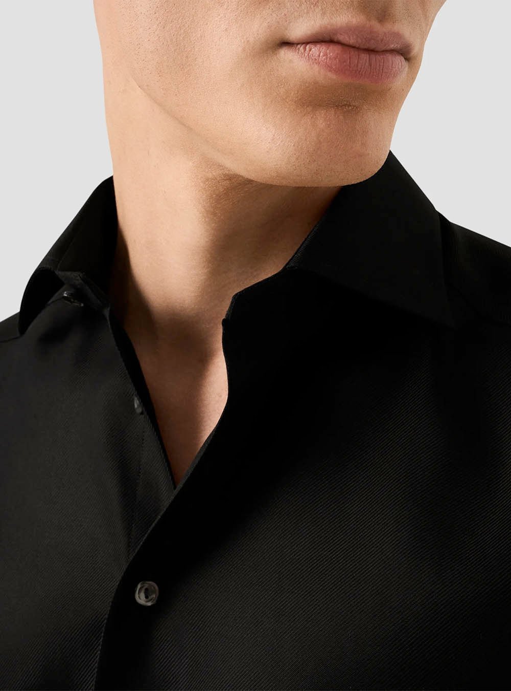 Eton Black Textured Twill Shirt