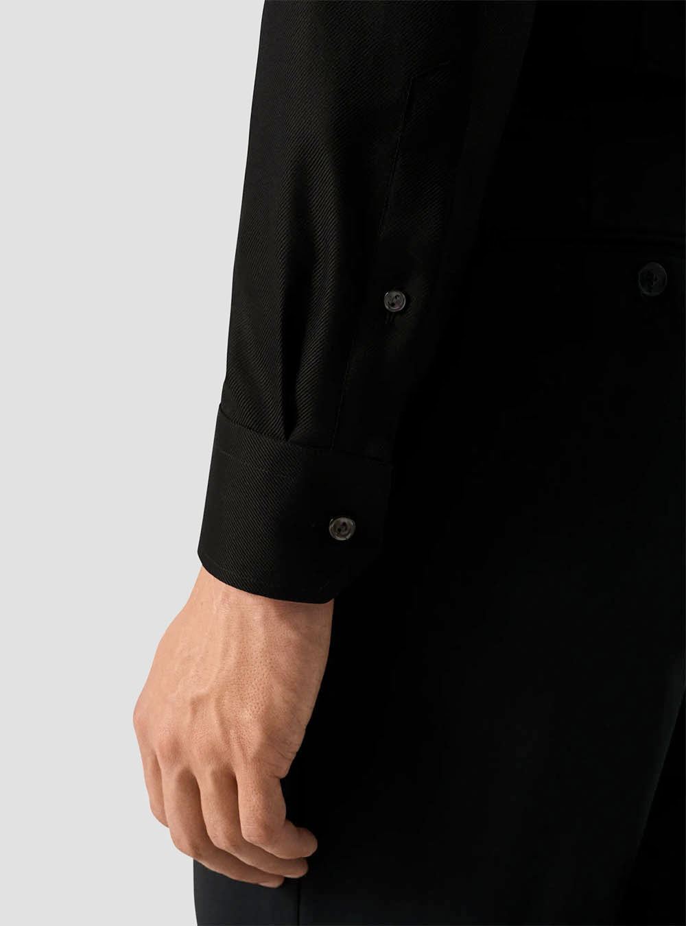 Eton Black Textured Twill Shirt