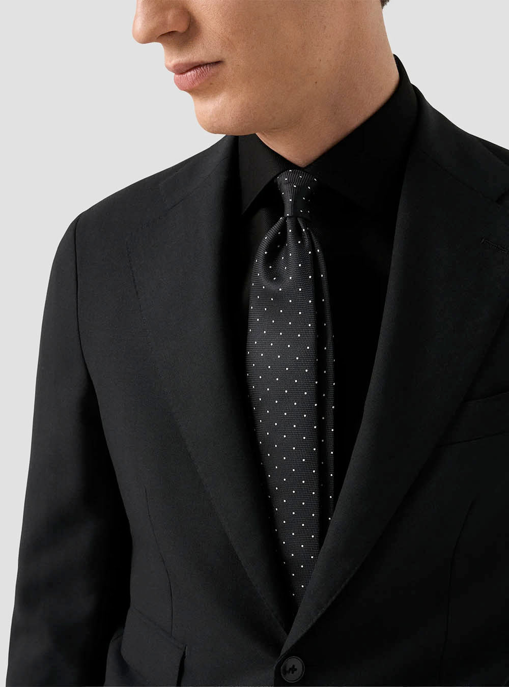 Eton Black Textured Twill Shirt