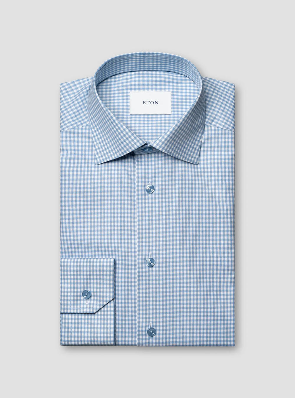 Eton Blue Check Cotton TENCEL™ Lyocell Shirt