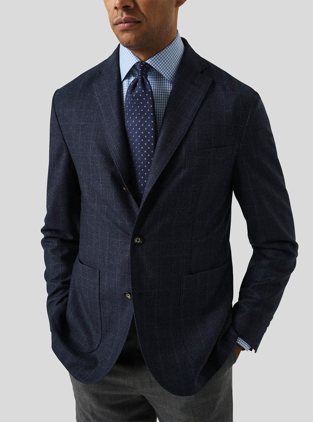 Eton Blue Check Cotton TENCEL™ Lyocell Shirt