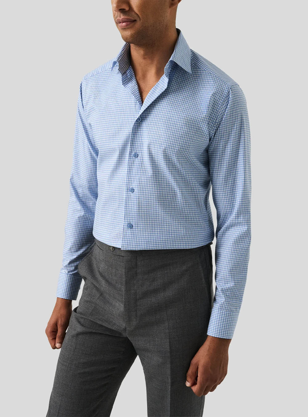 Eton Blue Check Cotton TENCEL™ Lyocell Shirt