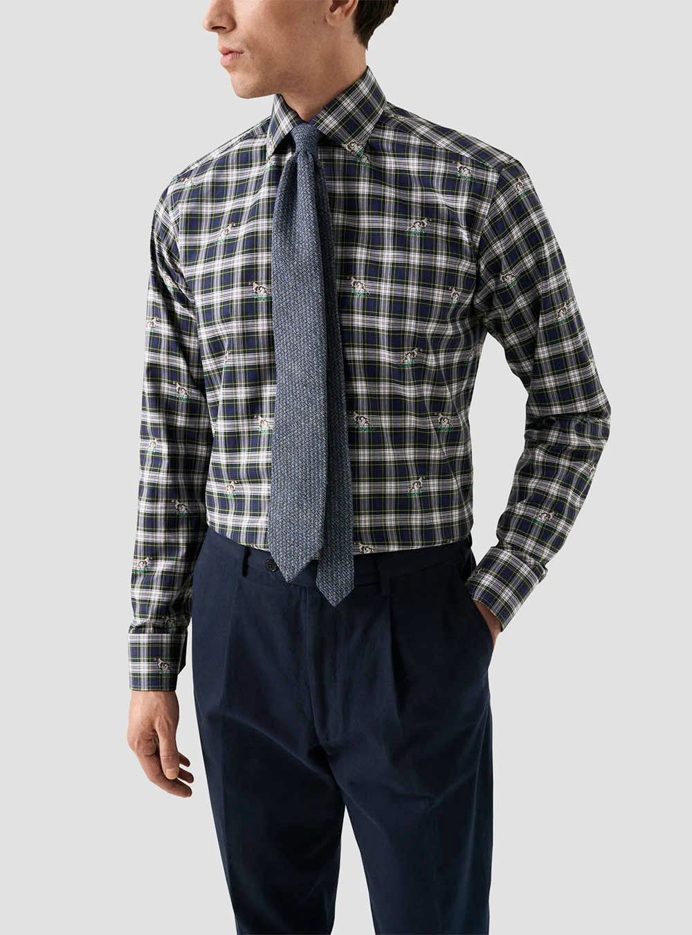 Eton Blue Check Signature Twill Shirt