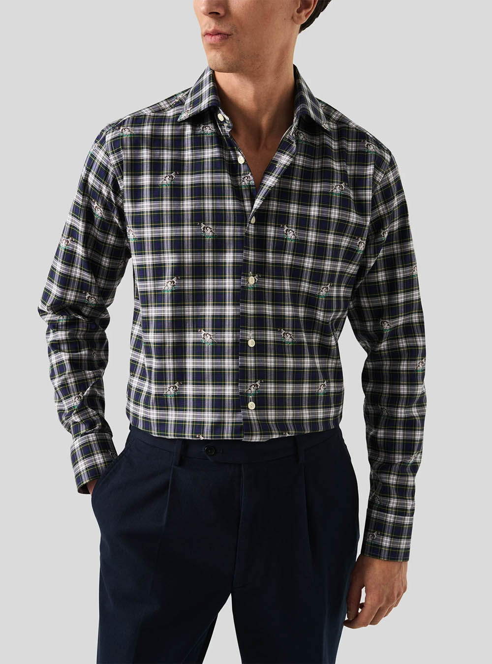 Eton Blue Check Signature Twill Shirt