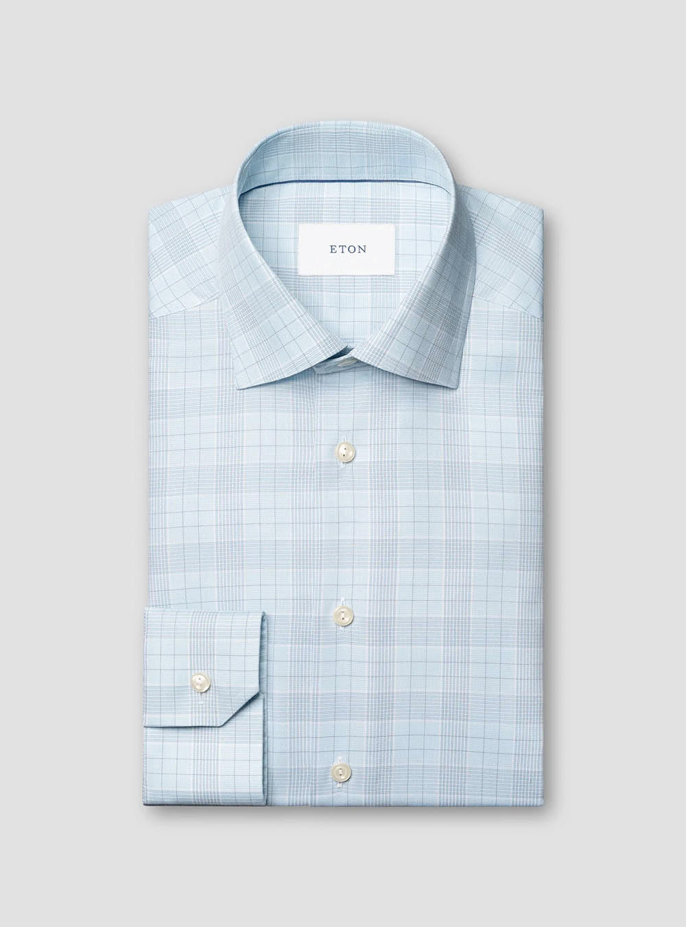 Eton Blue Check Twill Shirt