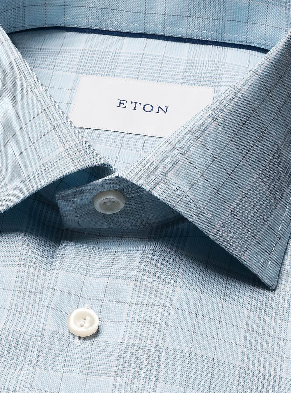 Eton Blue Check Twill Shirt