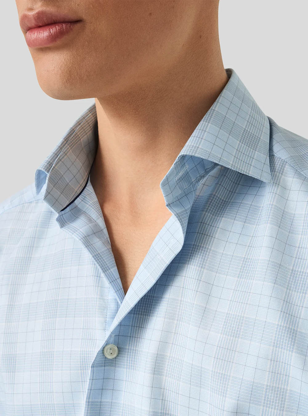 Eton Blue Check Twill Shirt