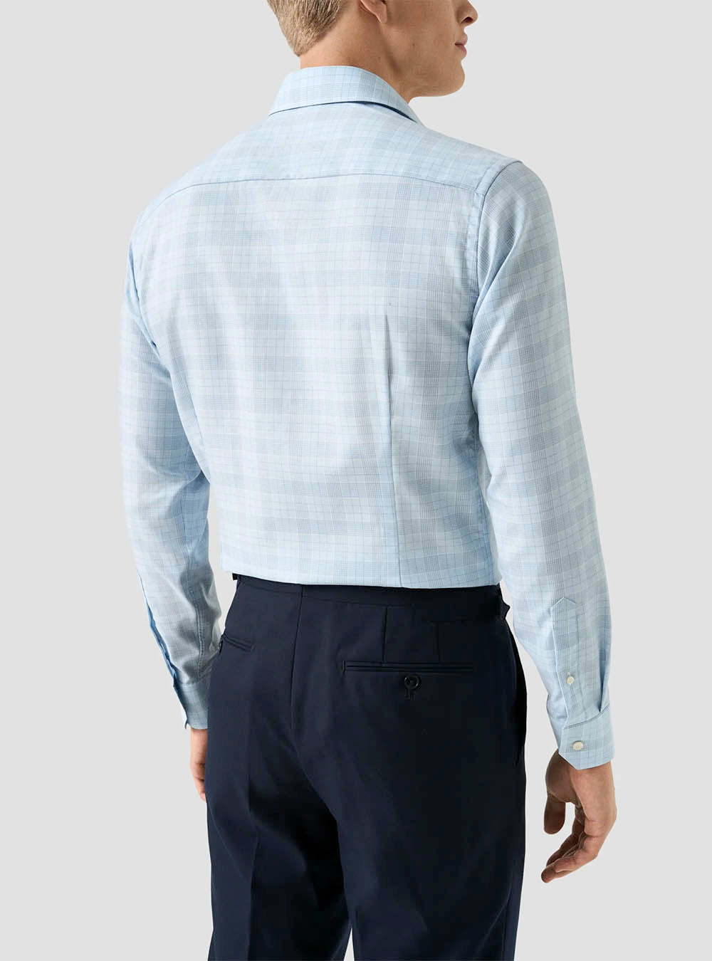 Eton Blue Check Twill Shirt