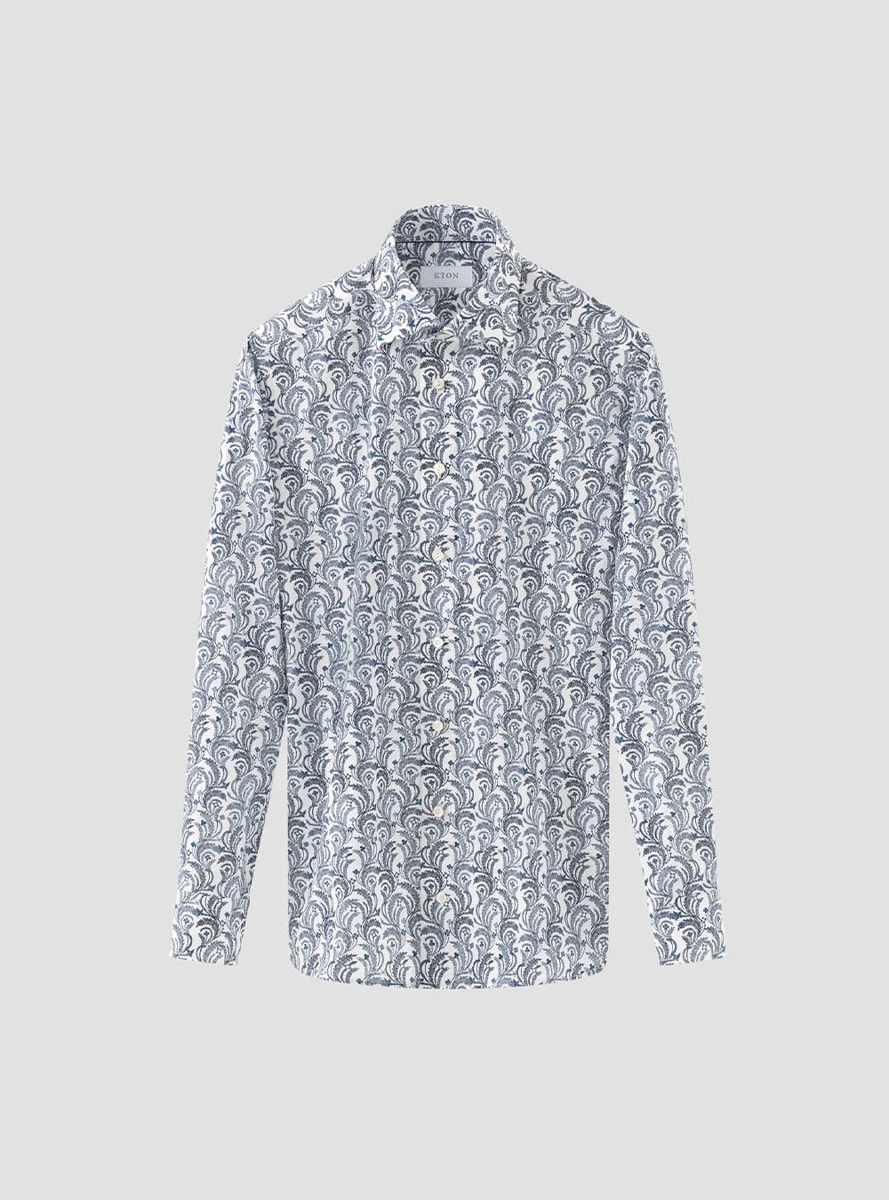 Eton Blue Floral Signature Twill Shirt