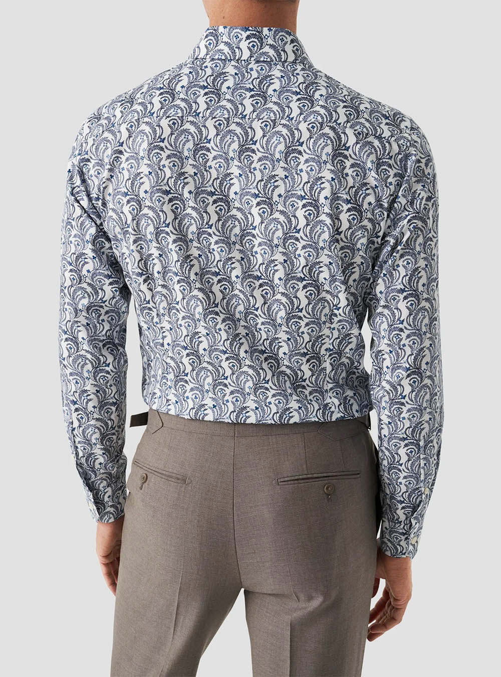 Eton Blue Floral Signature Twill Shirt