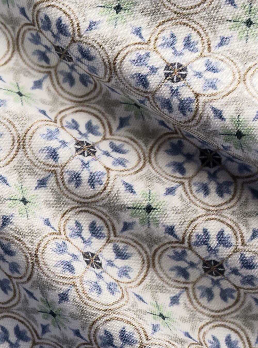 Eton Blue Medallion Motif Cotton & TENCEL™ Lyocell Shirt