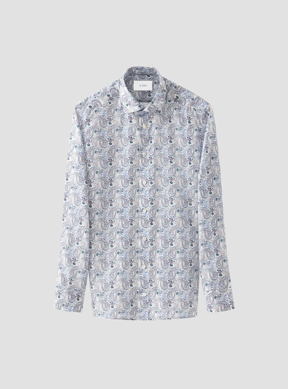 Eton Blue Paisley Motif Cotton & TENCEL™ Lyocell Shirt